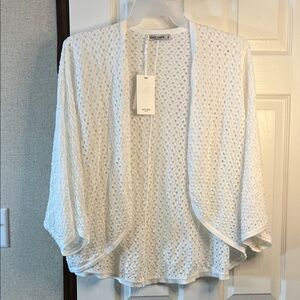 Grace Karin White Open-Front Varsity Jacket